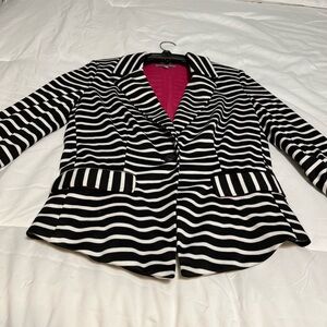 Black and white striped blazer